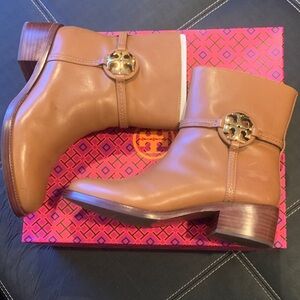 Tory Burch Brown Leather Ankle Booties